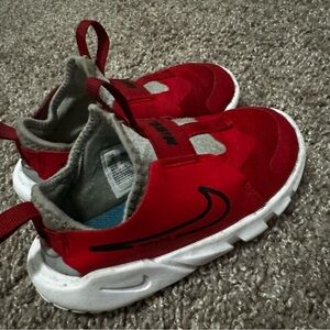 Nike Kids Red and Gray Slip-On Sneakers